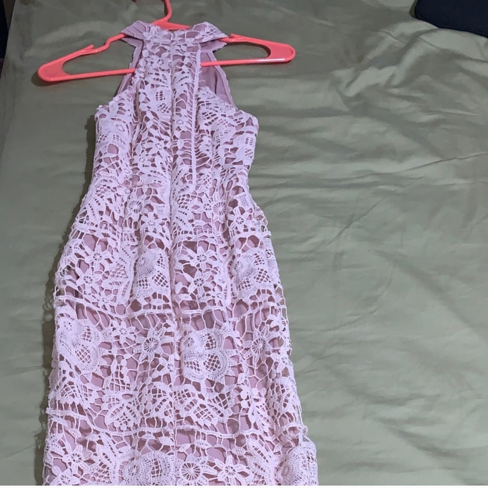 Missguided crochet pink dress  Sz 0
